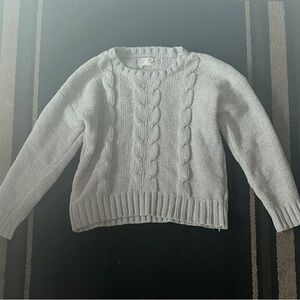 Gray Cozy Cable Knit Sweater